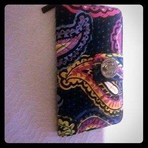 Vera Bradley RFID Turn Lock Wallet Twilight Paisle